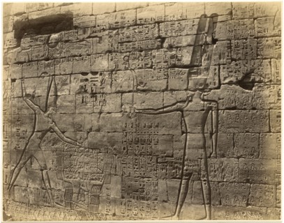 Bas-relief, Grand Temple, Karnak, Egypt, Albumen Print, circa 1880