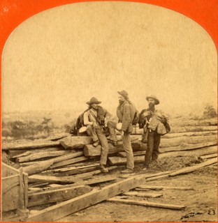 “Three ‘Johnnie Reb’ Prisoners.” Captured Confederate Soldiers, Gettysburg, Pennsylvania, USA, Single Image of Stereo Card, Circa 1863