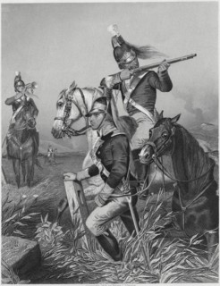 “Lee’s Cavalry Skirmishing at the Battle of Guilford”, 1781, from a Painting by Alonzo Chappell, Engraving Printed circa 1879 by Henry J. Johnson Publisher, NY