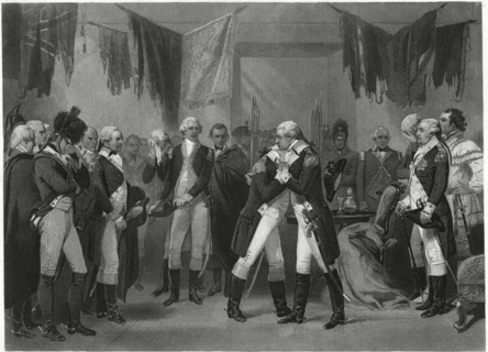 Washington’s Farewell to His Officers, 1783, from a Panting by Alonzo Chappell, 1866, Engraving by T. Phillibrown Printed circa 1879 by Henry J. Johnson Publisher, NY