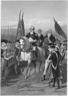 “Washington Taking Command of the Army”, 3 July 1775, Painting by Alonzo Chappel, Engraving Printed by Henry J. Johnson Publisher, NY, 1879