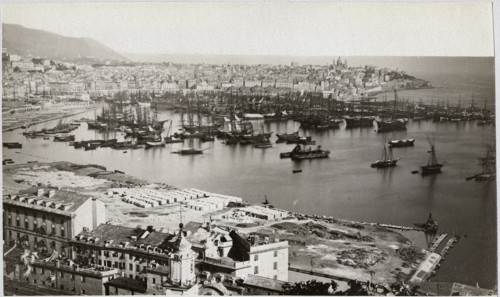 Port of Genoa, Italy, circa 1880