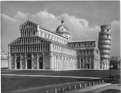 Cathedral and Tower, Pisa, Italy, Albumen Print, circa 1880