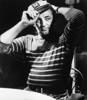Robert Mitchum, on-set of the Film "Fire Down Below", 1957