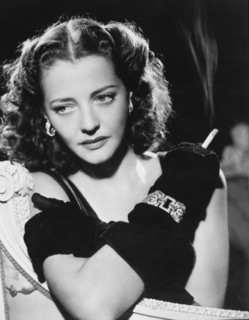 Actress Sylvia Sidney, Portrait Smoking Cigarette in Long Black Gloves, 1941