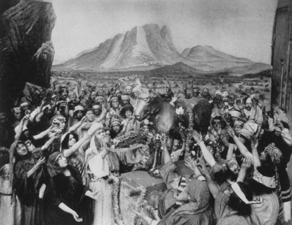 Exodus Scene, on-set of the Silent Film "The Life of Moses", 1908