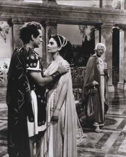 Richard Burton, Jean Simmons, on-set of the Film "The Robe", 1953