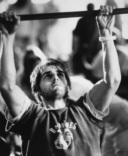 Tom Cruise, on-set of the Film "Born on the Fourth of July", 1989