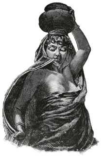 Woman Carrying Bowl on Head, Afghanistan, "Classical Portfolio of Primitive Carriers", by Marshall M. Kirman, World Railway Publ. Co., Illustration, 1895