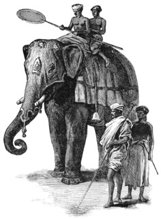 Elephant Carrying Dignitary, Ceylon, "Classical Portfolio of Primitive Carriers", by Marshall M. Kirman, World Railway Publ. Co., Illustration, 1895