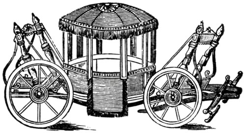 Frankfort-on-the-Main Coach, 1667, "Classical Portfolio of Primitive Carriers", by Marshall M. Kirman, World Railway Publ. Co., Illustration, 1895