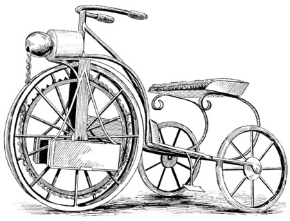 Electric Tricycle, C.H. Barrows, Illustration, circa 1895