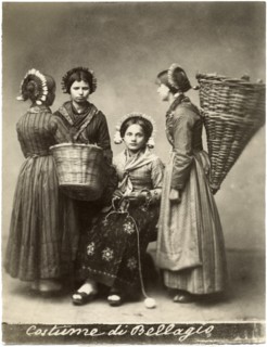 Portrait of Four Young Italian Women, Bellagio, Italy, circa 1880