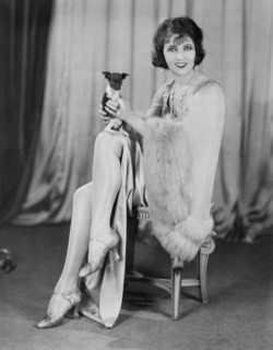 Lucy Doraine with Dog, on-set of the Film, "Adoration", 1928