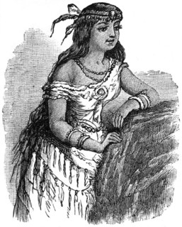 Pocahontas, Book Illustration from “Indian Horrors or Massacres of the Red Men”, by Henry Davenport Northrop, 1891