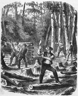 “Building the First House in Jamestown” Book Illustration from “Indian Horrors or Massacres of the Red Men”, by Henry Davenport Northrop, 1891