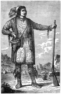 Osceola or Asi-yahola (1804-1838), born Billy Powell, Chief of the Seminole, Book Illustration from “Indian Horrors or Massacres of the Red Men”, by Henry Davenport Northrop, 1891