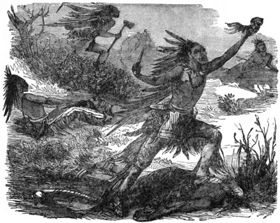 “Indians Scalping Their Victims”, Book Illustration from “Indian Horrors or Massacres of the Red Men”, by Henry Davenport Northrop, 1891