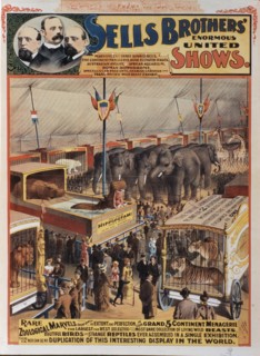 Sells Brothers' Enormous United Shows, Rare Zoological Marvels, Circus Poster, circa 1880's