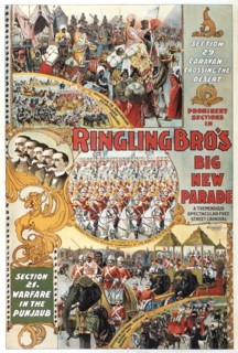 Ringling Brothers Big New Parade Spectacle, Circus Poster, circa 1899