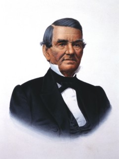 John Ross, Cherokee Chief, Protested Treaty of New Echota, 1835, and Subsequent Forcible Removal of Cherokees to the West During Winter of 1838-39, Trail of Tears, Painting by Charles King Bird, circa...