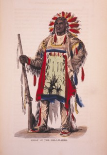 Delaware Chief, Lithograph, circa 1855