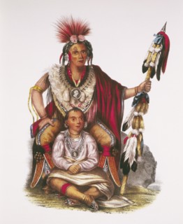 Keokuk, Sauk and Fox Chief, and Child, Painting by Charles Bird King, circa 1837