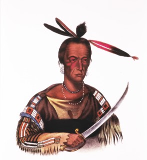 Tokacou, He That Inflicts the First Wound, Yankton Sioux Warrior, Painting by George Cooke, circa 1837