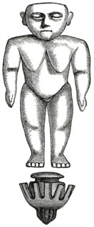 Primitive Idol Carved from Walrus Tooth, Hawaii, Illustration, 1885