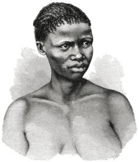 Young Bushman Woman, Lake Ngami Region, Botswana, Africa, Illustration, 1885