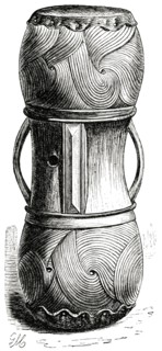 Ambuella Drum, Africa, Illustration, 1885