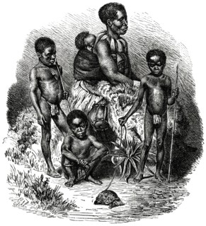 Zulu Family, Africa, Illustration, 1885
