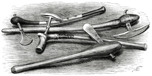 Battle Axes of the Bamangwato Tribe, Southern Africa, Illustration, 1885
