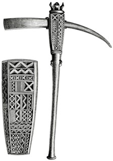 Decorative Axe of the Manganja Region, Africa, Illustration, 1885