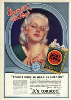 Jean Harlow, Advertisement for Lucky Strike Cigarettes, "Cream of the Crop", USA, 1932