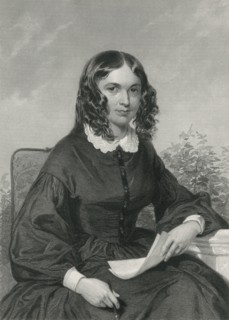 Elizabeth Barrett Browning (1806-61), Prominent English Poet, Portrait, Engraving from original Painting by Chappel, 1872