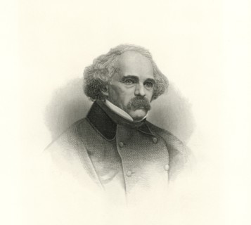 Nathaniel Hawthorne (1804-64), American Novelist, Portrait, Engraving, 1870's
