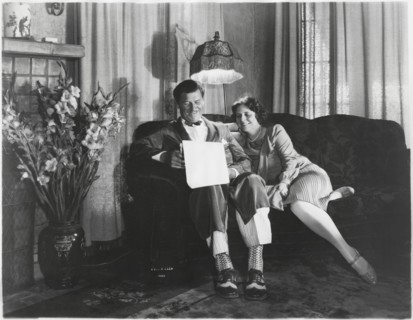 Publicity Portrait of Actor George Bancroft Relaxing at Home with his Wife, Octavia Broske, 1930's