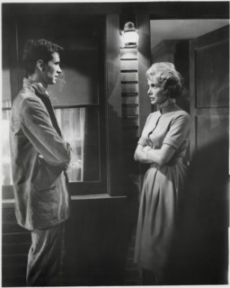 Anthony Perkins, Janet Leigh, on-set of the Film, "Psycho", 1960