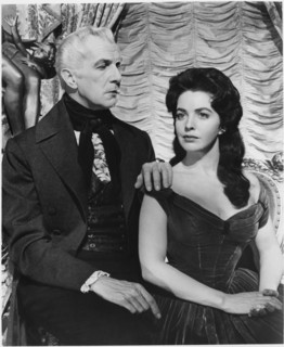 Vincent Price, Myrna Fahey, on-set of the Film, "House of Usher", 1960