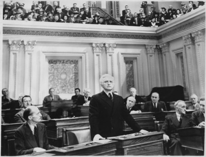 Claude Rains (c), on-set of the Film, “Mr. Smith Goes to Washington”, 1939