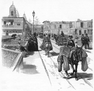 Desemparados Bridge, Lima, Peru, built in 1610, Church of San Jose, Harper's New Monthly Magazine, Illustration, January 1891