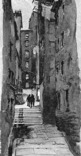 Resort of Robert Ferguson, Craig's Close 265 Canongate, Edinburgh, Scotland, Harper's New Monthly Magazine, Illustration, March 1891