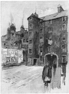 Scottish Poet Tobias Smollett's House, St. John Street, Canongate, Edinburgh, Scotland, Harper's New Monthly Magazine, Illustration, March 1891