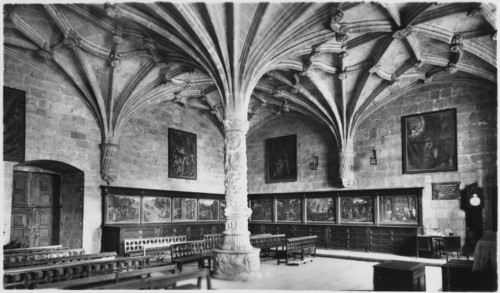 Interior View of Jerónimos Monastery, UNESCO World Heritage Site, Lisbon, Portugal, 1958