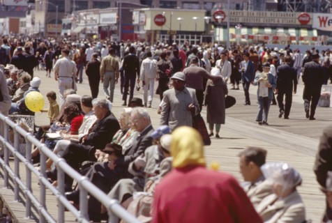 Boardwalk Scene, Coney Island, New York, USA, August 1961