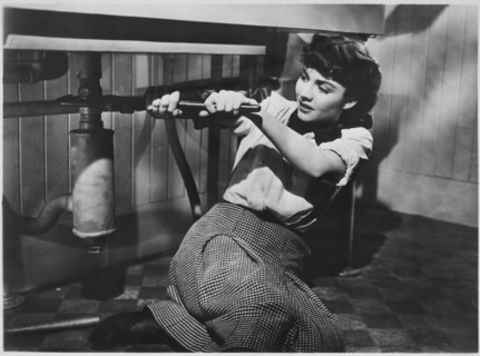Jennifer Jones, on-set of the Film, "Cluny Brown", 20th Century-Fox, 1946