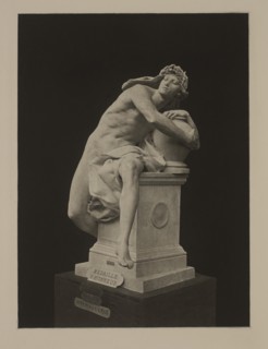 Genie Guarding the Secret of the Tomb, Génie Gardant le Secret de la Tombe, Photogravure Print from the Original Sculpture by Rene de Saint-Marceaux, The Masterpieces of French Art by Louis Viardot, P...