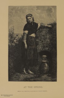 At the Spring, Photogravure Print from the Original Painting by Auguste Feyen-Perrin, The Masterpieces of French Art by Louis Viardot, Published by Gravure Goupil et Cie, Paris, 1882, Gebbie & Co., Ph...