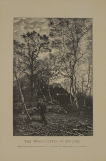 The Wood Cutter of Senlisse, Woodcut Engraving from the Original Painting by L.G. Pelouse, The Masterpieces of French Art by Louis Viardot, Published by Gravure Goupil et Cie, Paris, 1882, Gebbie & Co...